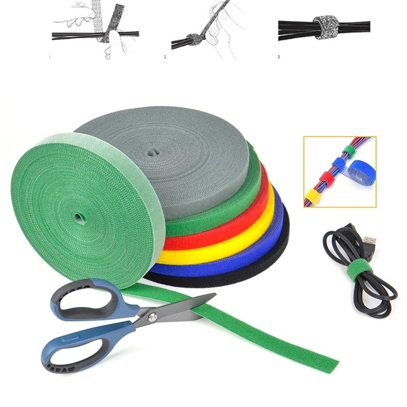 double side back to back hook and loop cable tie